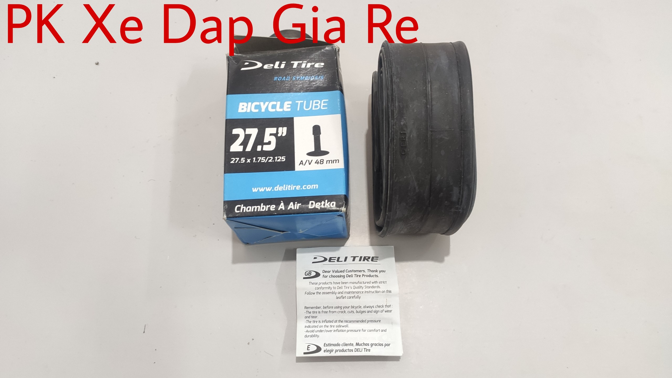 Săm Deli Indonesia 27.5x1.75/2.125, Săm xe đạp thể thao 27.5 - PK Xe Dap Gia Re