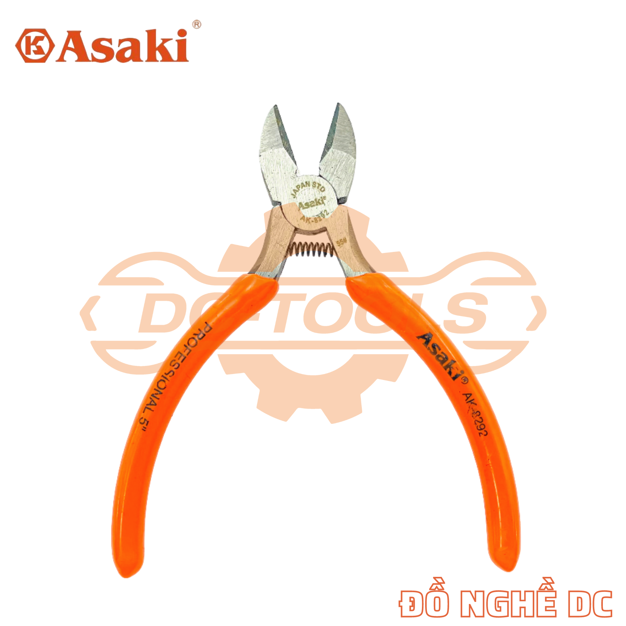 Kìm cắt mini 5 inch - AK-8292 Asaki JAPAN 5 125mm, kìm cắt lò xo thép CR