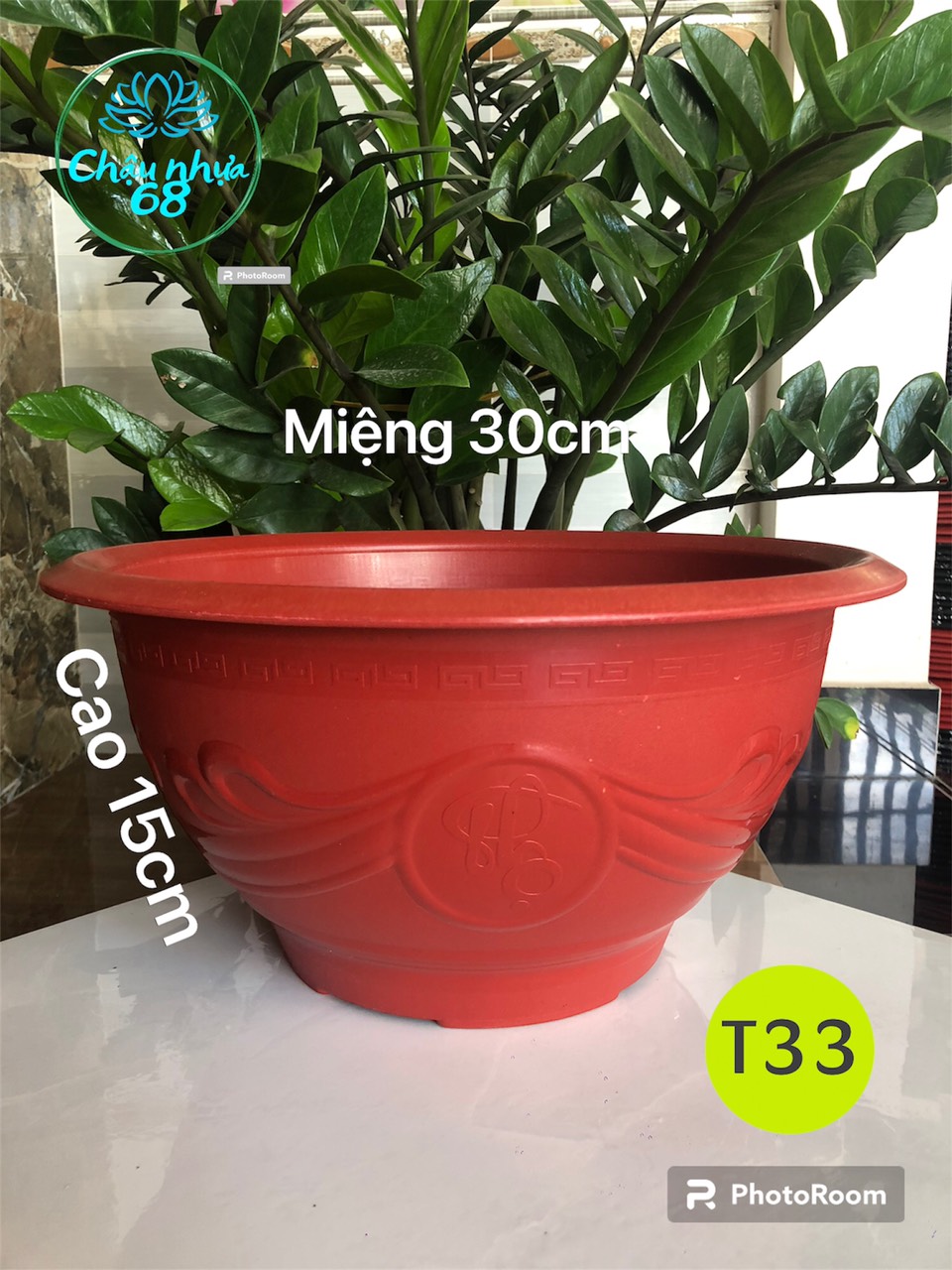 Chậu nhựa bít lổ trồng sen nuôi cá 10 cái T33 đỏ gạch loại dày dặn