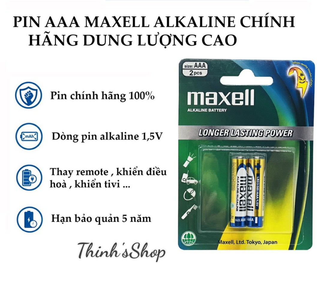 Pin đũa aaa maxell alkaline 1.5v
