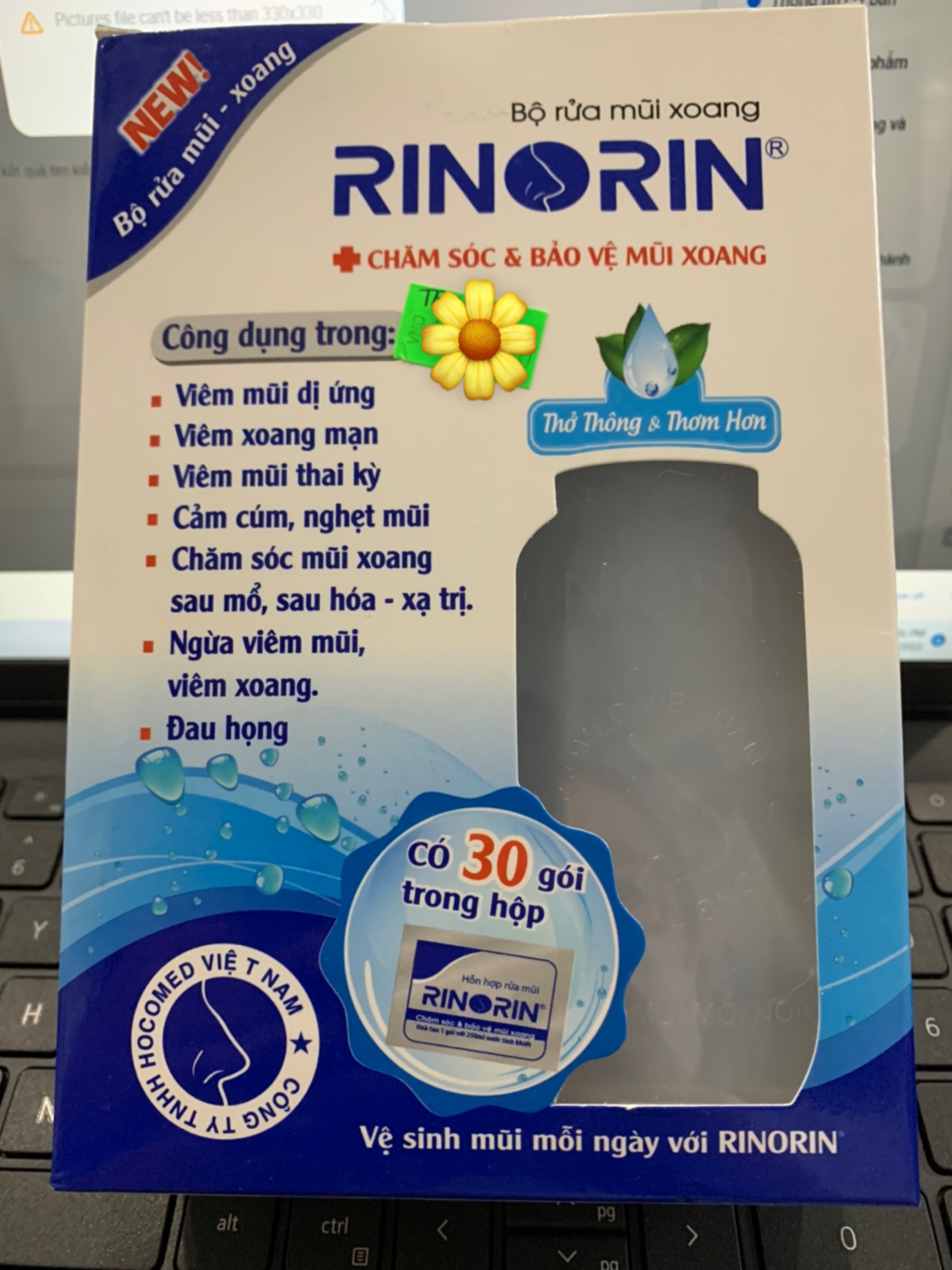 Bộ rửa mũi xoang Rinorin hỗ trợ chăm sóc mũi xoang