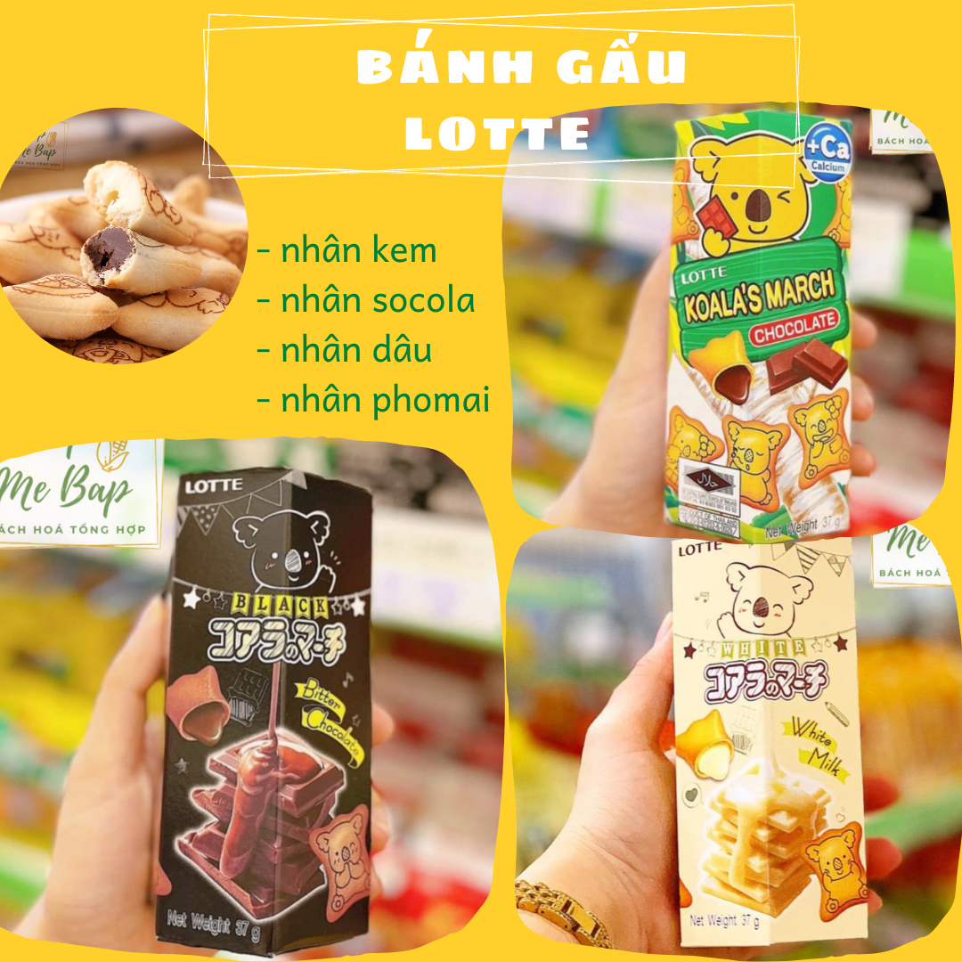Bánh gấu koala's march lotte 37g - đủ vị - shop mẹ bắp