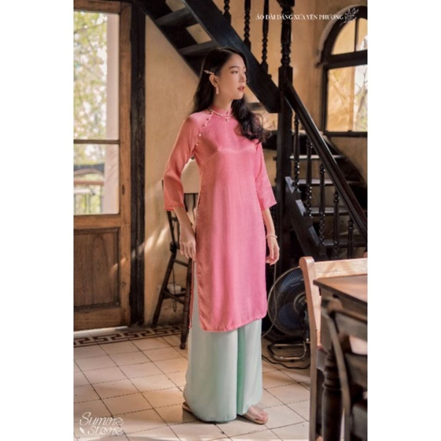 Tặng mấn áo dài dáng suôngcó bigsize