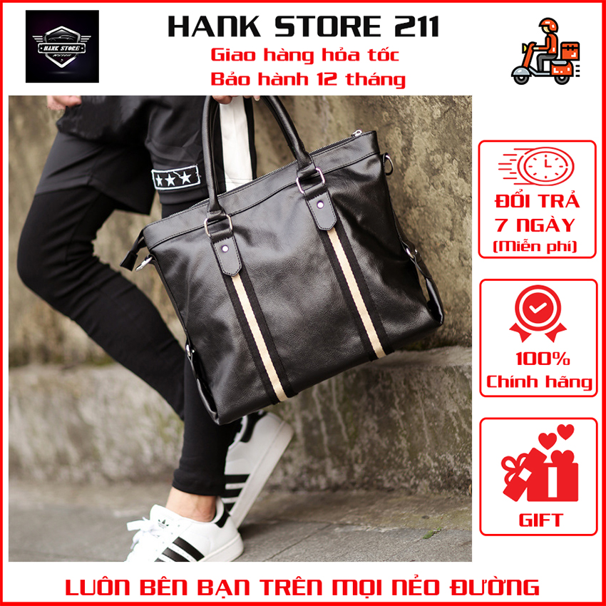 Cặp da công sở kèm dây đeo chéo, cặp văn phòng cao cấp da pu phong cách châu âu túi xách da nam nữ sang trọng hank store 211 xm3939