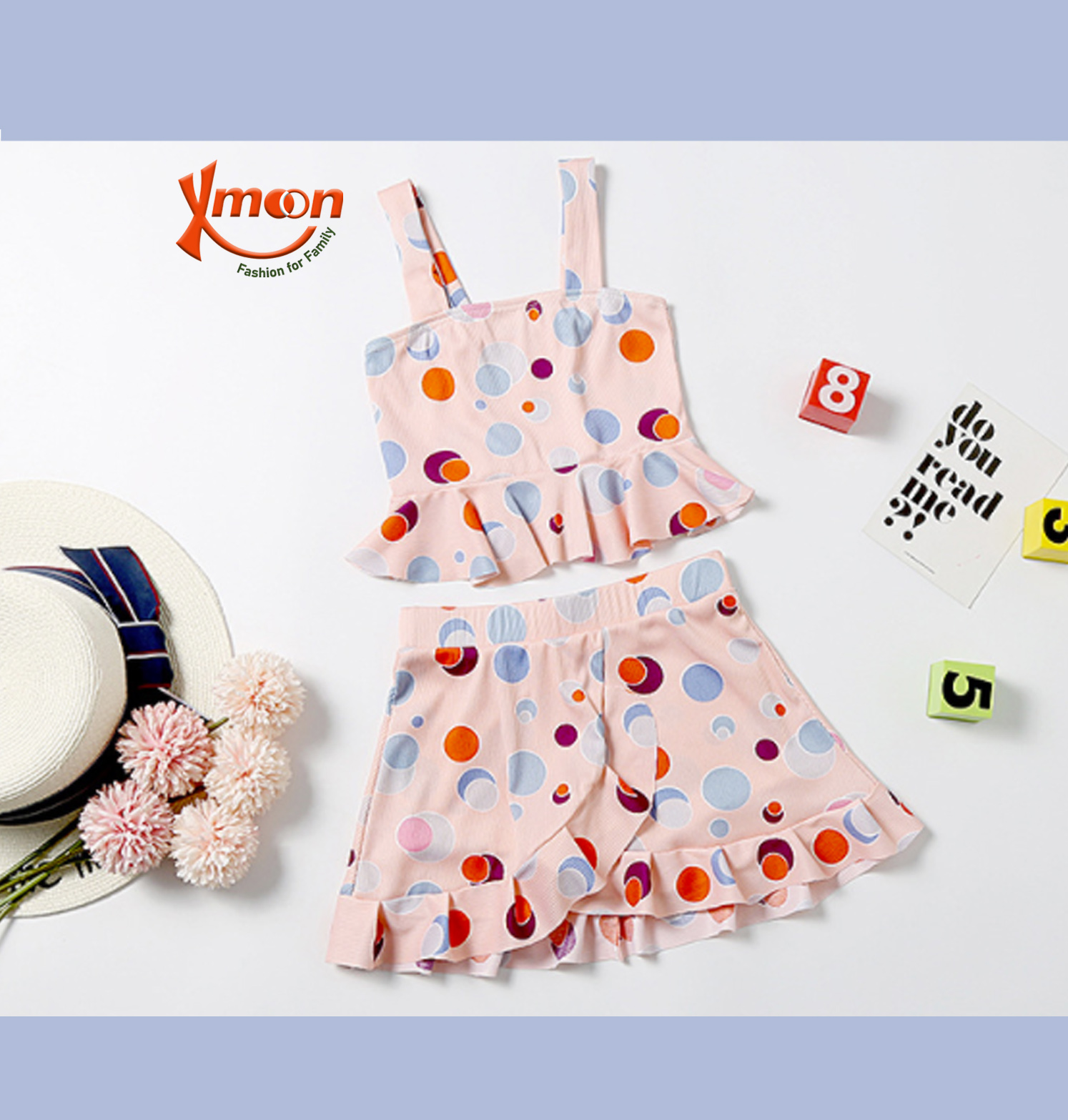 Áo tắm/ áo bơi bé gái 2 dây váy rời mh1214