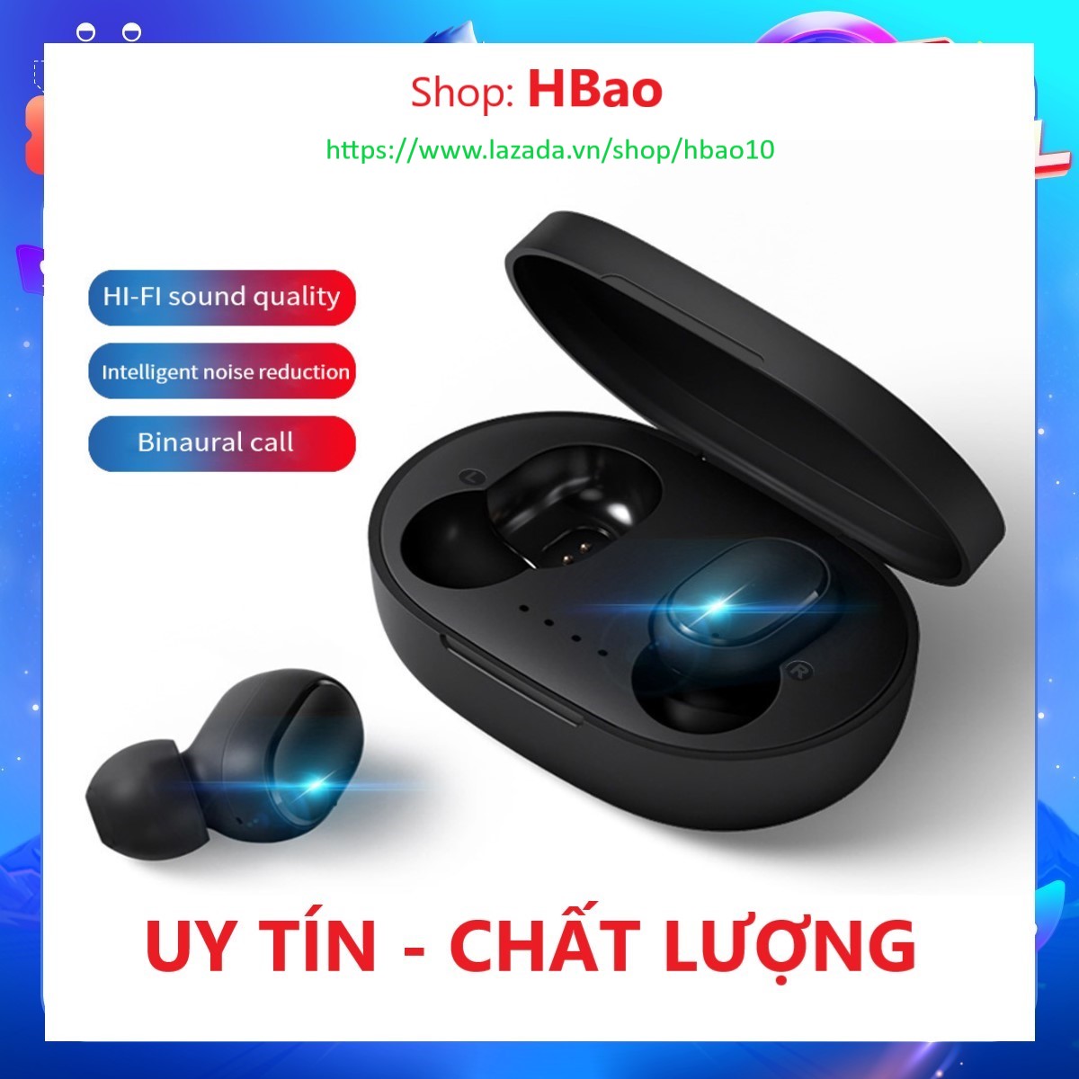 Tai nghe bluetooth không dây True wireless A6S F9 Dock Sạc có Led Báo Pin Kép GROUP