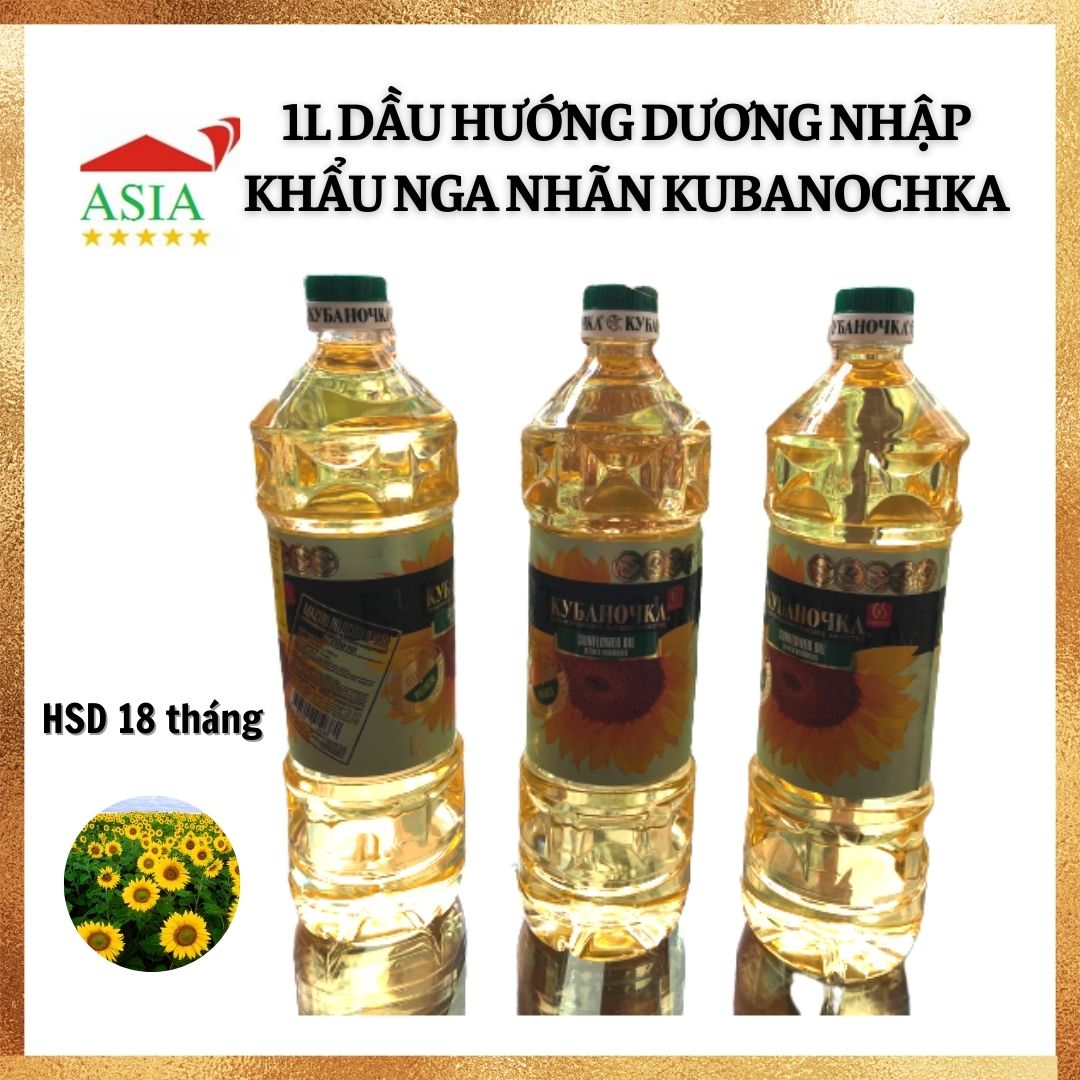 1L dầu hướng dương Nga Kubanochka (Nhập khẩu Nga)