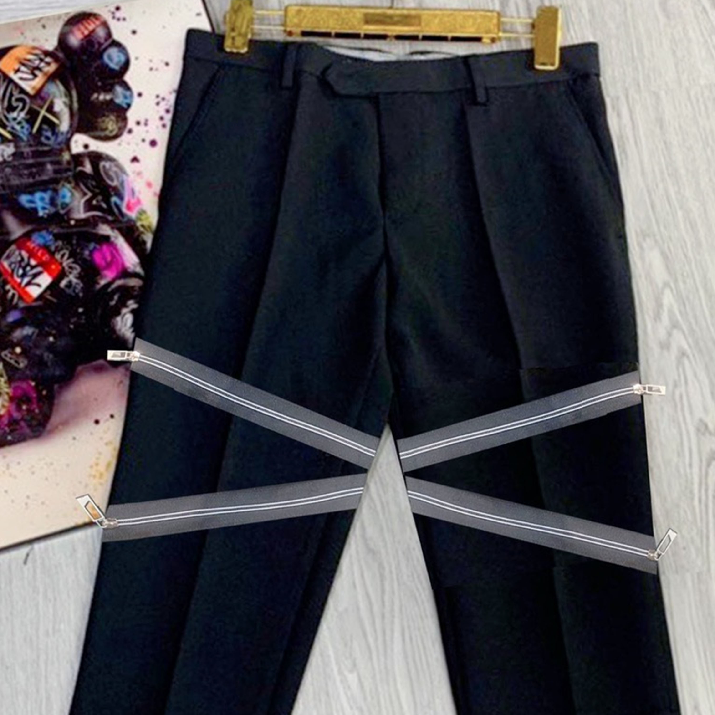 Quần âu nam 4 khóa đùi , quần dsq amiri 4 khóa may thêu chắc chắn - chất vải cotton cao cấp