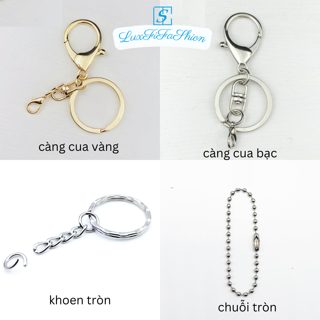 Móc khóa càng cua ,khoen tròn combo 10 chiếc làm đô handmade móc treo phụ kiên