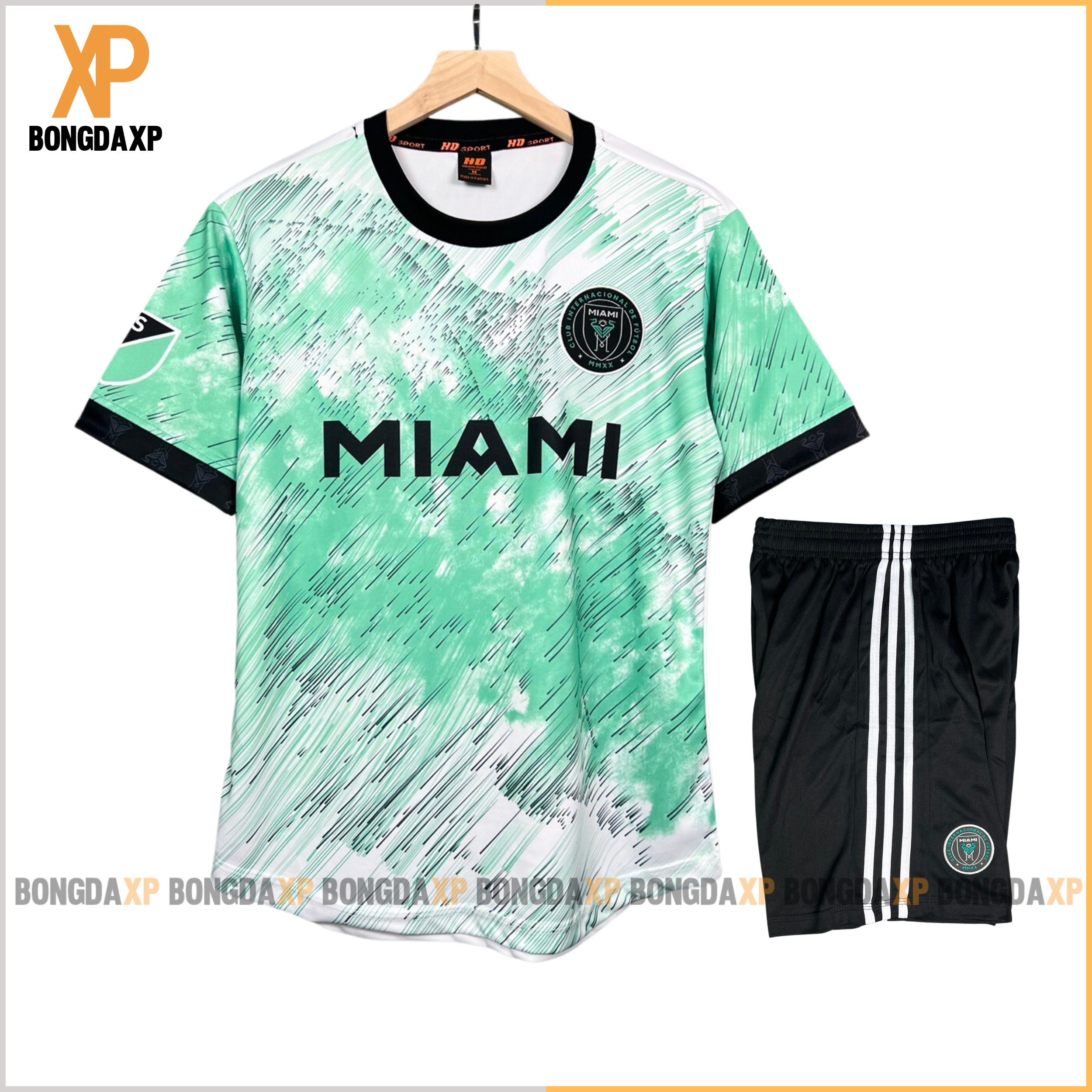 Quần áo bóng đá, đồ đá banh Miami Xanh Vải mè kim cao cấp