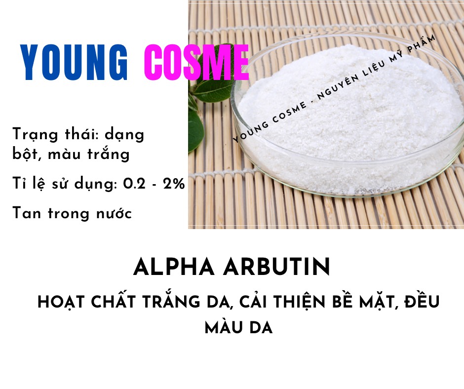 Alpha arbutin - hoạt chất trắng da, cải thiên bề mặt da, giúp đều màu da