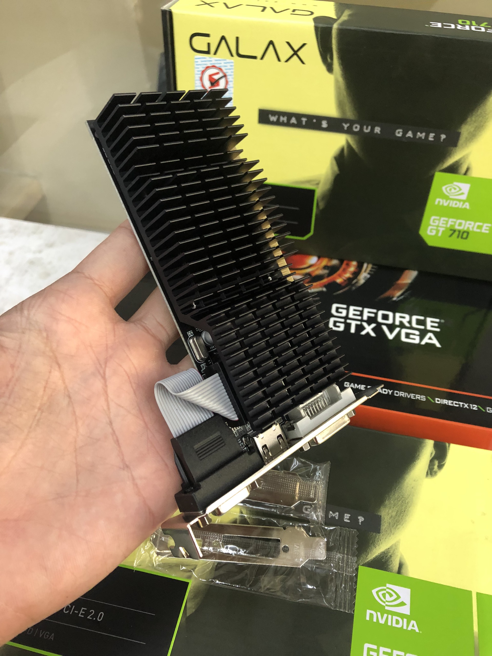 Card màn hình Galax GeForce GT 710 2GB, NEW 100%, BH 36T