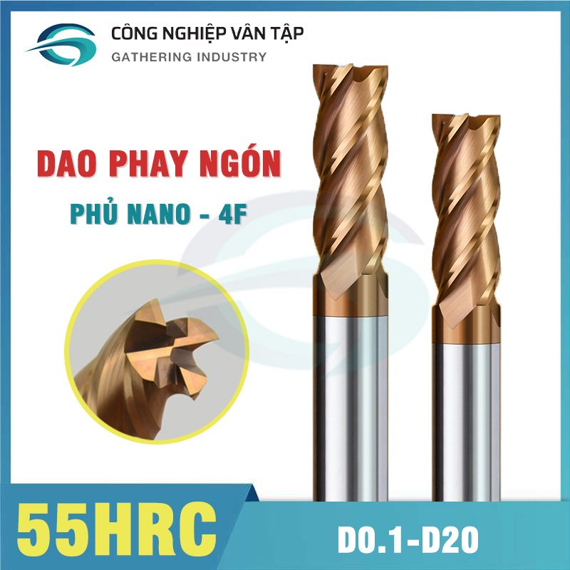 Dao phay ngón cnc độ cứng 55hrc - 4 me hàng chính hãng, chất lượng đảm bảo