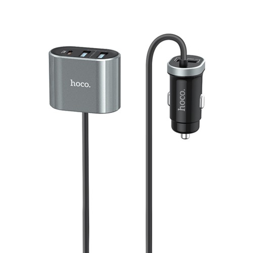 Sạc điện thoại trên xe hơi +đầu sạc phụ hoco z35 pd&qc3.0