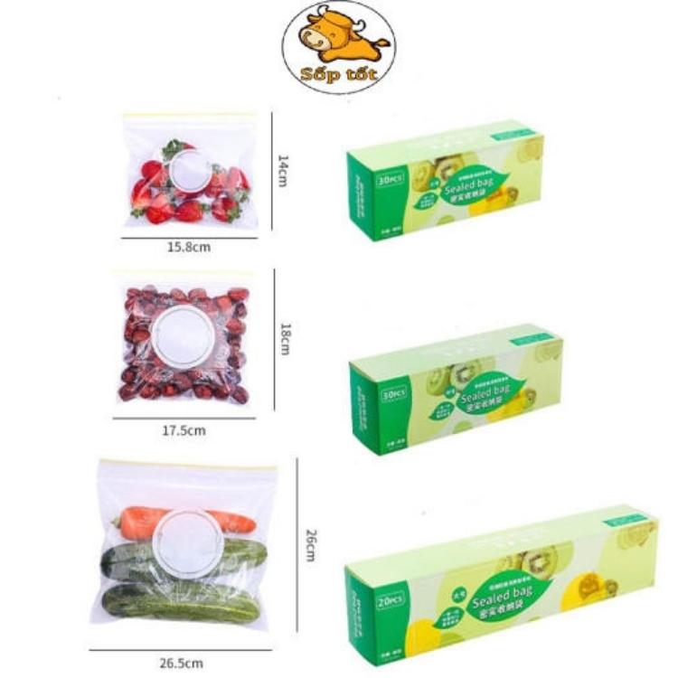 COMBO 3 Hộp túi Zip đựng thực phẩm Nhật Bản Dùng được trong lò vi sóng