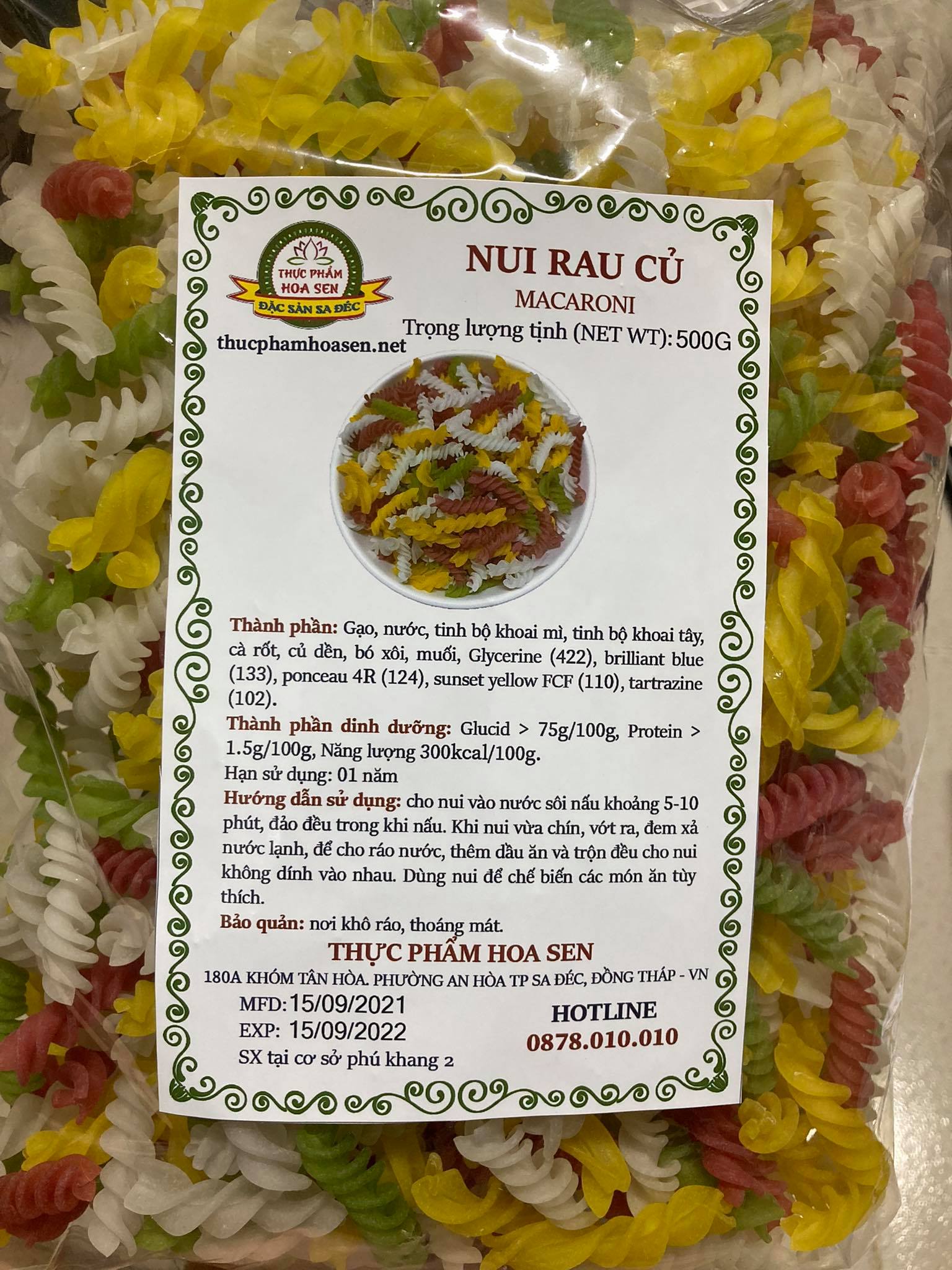 Nui rau củ 500g