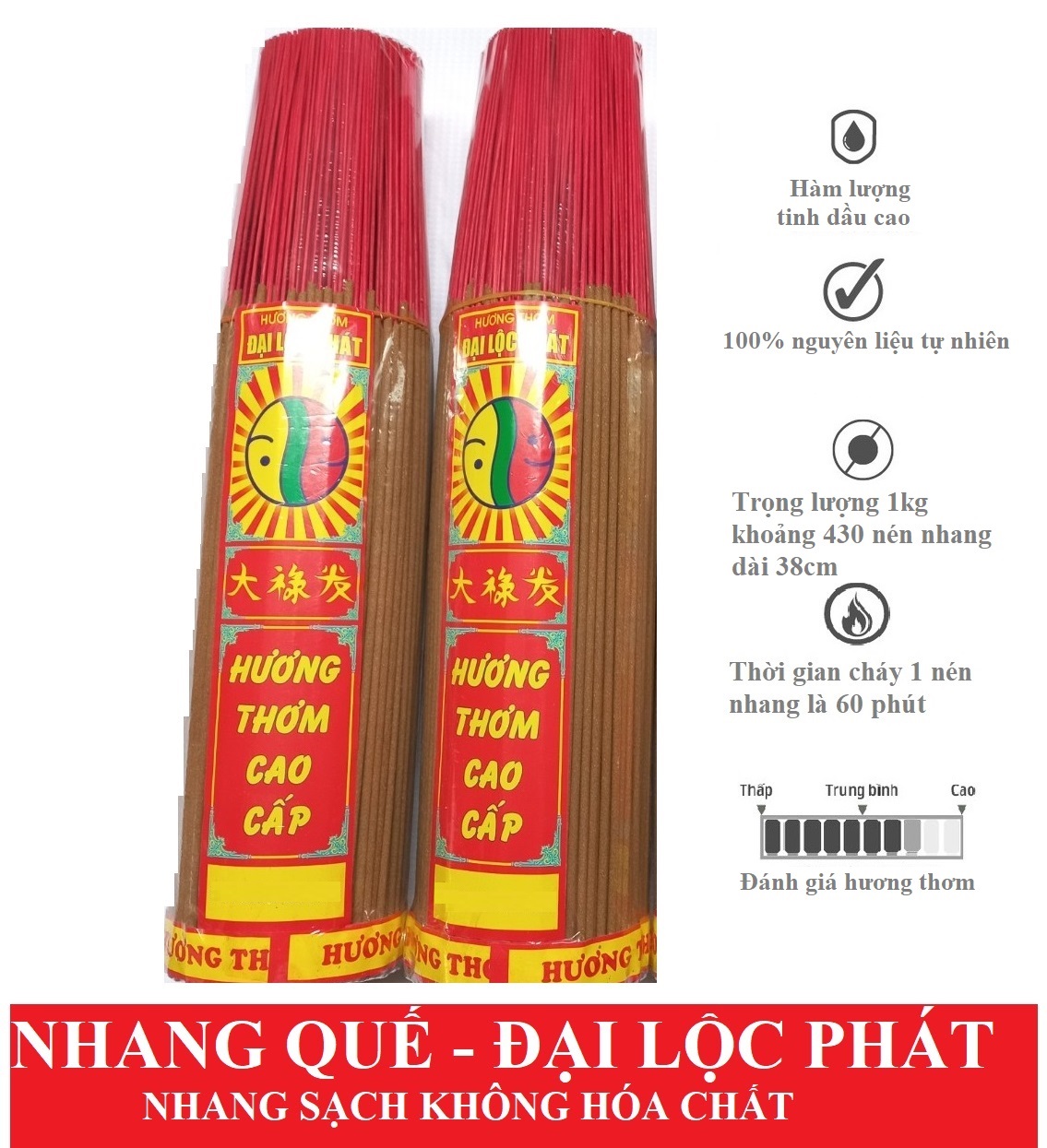 Nhang quế hương loại- nhang sạch không hóa chất
