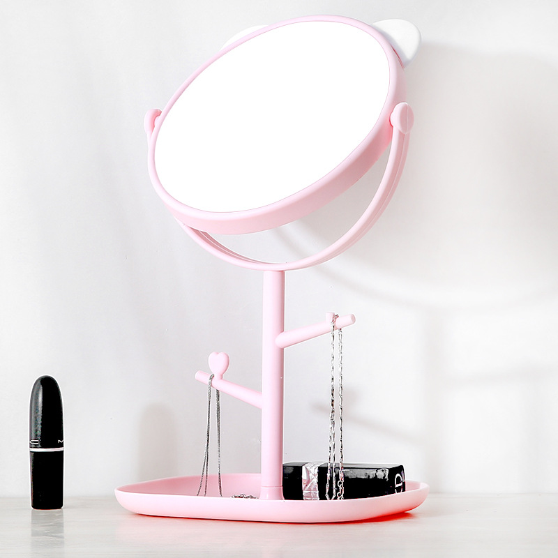 GƯƠNG TRANG ĐIỂM HÌNH MÈO DỄ THƯƠNG CÓ MÓC TREO DỤNG CỤ TRANG ĐIỂM (Nhiều màu) - [ Gương để bàn#Gương make up #Gương trang điểm để bàn #Gương LED trang điểm #Gương trang điểm dễ thương]