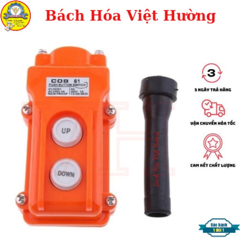Tay điều khiển cẩu trục COB 61 - Đảo chiều động cơ 2 nút, công tắc chống bụi, kín nước điều khiển pả lăng, nút ấn cẩu