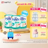 [CHỈ 15-17.11 QT Đơn 599K/999K] [Tặng Vali hình thú cho bé] Bộ 3 lon Sữa bột Nestlé NAN OPTIPRO PLUS 4 với 5HMO xuất xứ Thụy Sĩ - Hộp 1500g cho bé từ 2 - 6 tuổi - Sữa công thức dinh dưỡng cho trẻ giúp hỗ trợ tiêu hóa, đề kháng, trí não và phát tr
