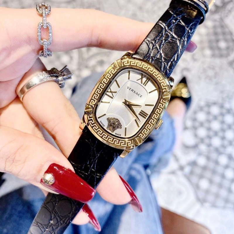 [HCM]Đồng hồ nữ cao cấp đồng hồ nữ ver$ace 019017 New couture leather máy pin vỏ thép không gỉ dây da size 30mm Full Box