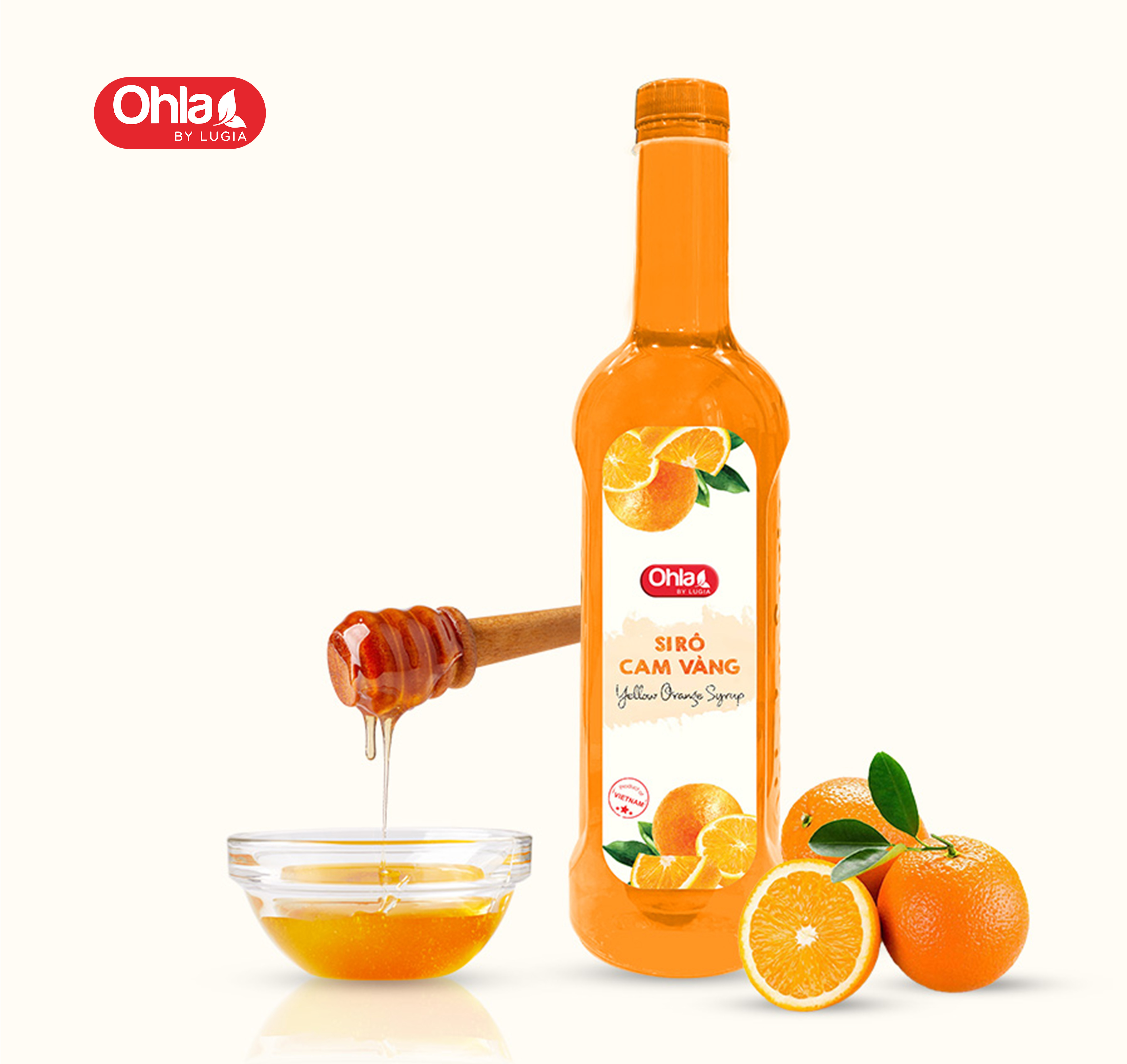 Siro Cam Vàng Ohla 780ml (chai nhựa)