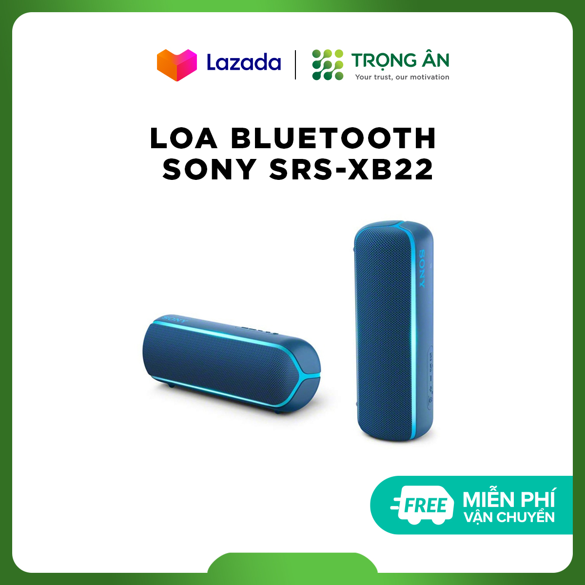Loa Bluetooth Sony SRS-XB22 (xanh dương) - Hàng chính hãng