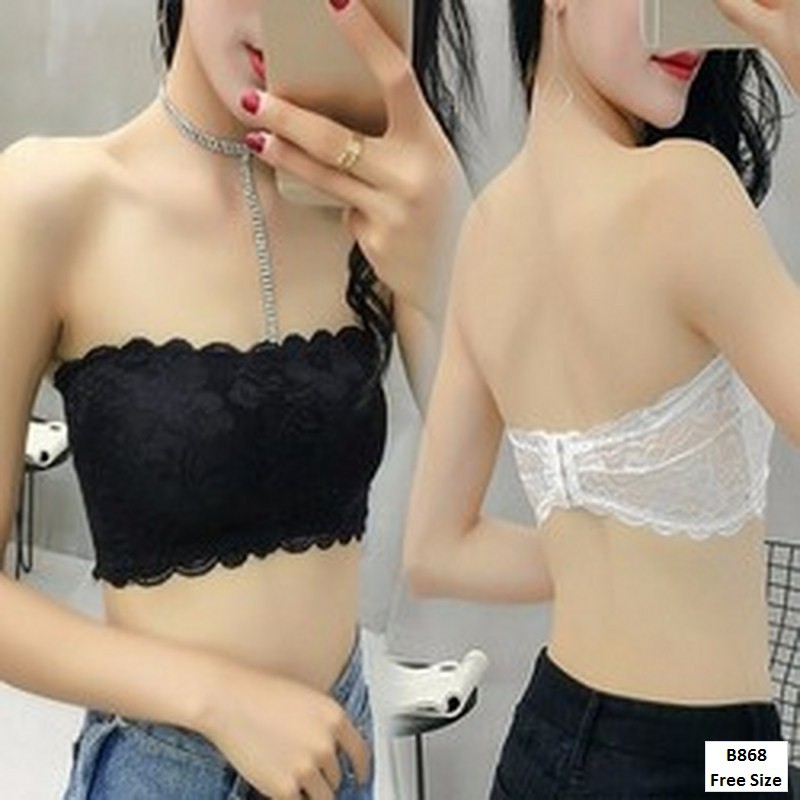 [Bộ 2] - Áo Bra Ren Cúp Ngang móc cài sau  không dây mút mỏng có thể tháo rời Áo Lót Cúp Ngang -  Áo Lót Ren Mới - ao nguc - TinTin888