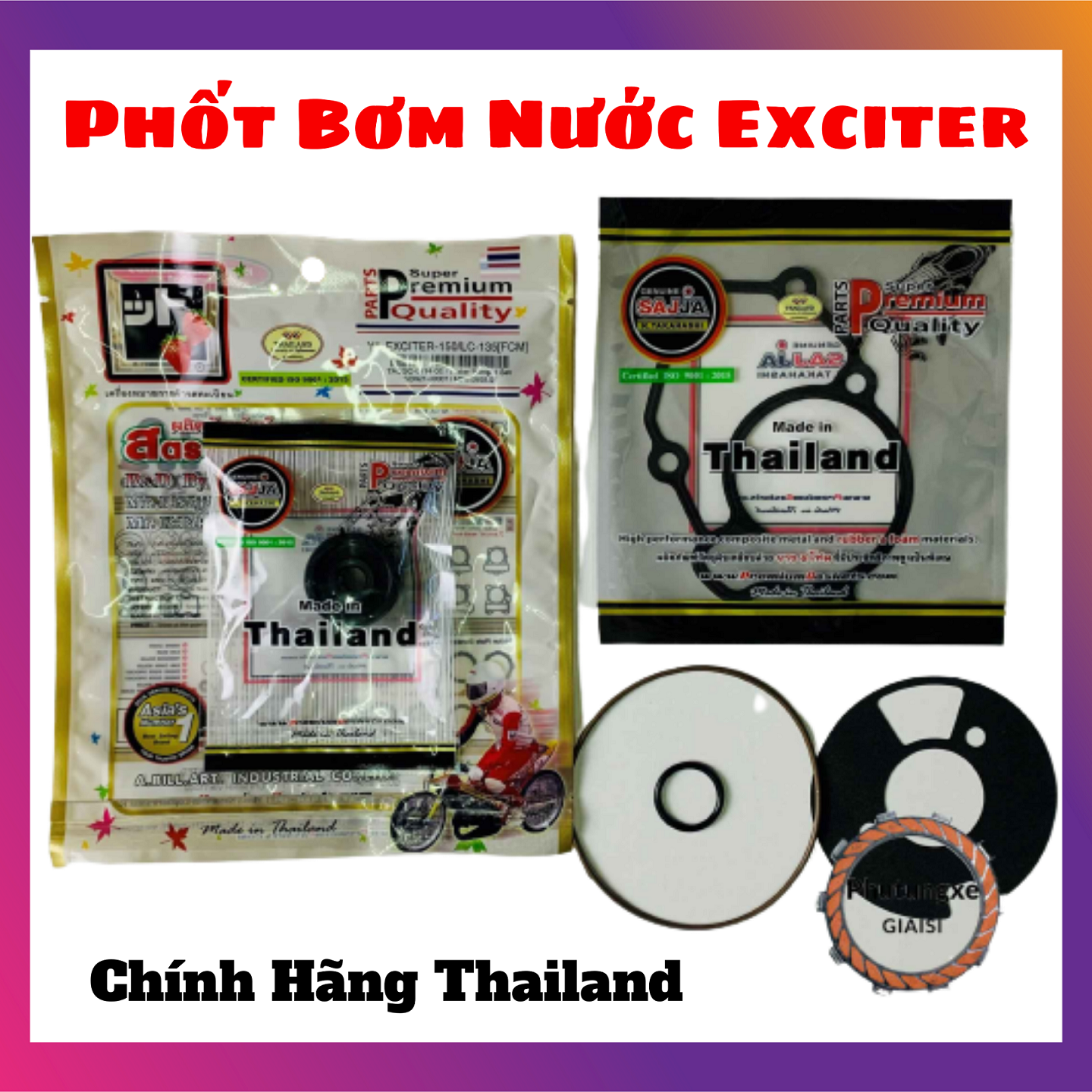 Phốt bơm nước fcci sajja exciter 150 / lg 135 / nouvo lc / winner 150 / sonic 150 / click 110 / thailan