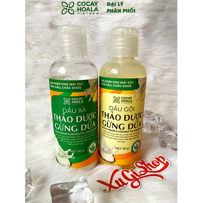 Dầu gội sạch gàu gừng dừa hữu cơ Cocayhoala dung tích 90g/chai size du lịch