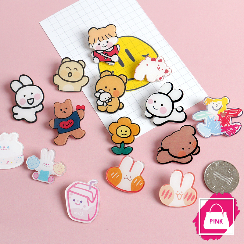 Set 3 huy hiệu sticker cài áo gắn balo túi xách kute siêu xinh giao ngẫu nhiên P090321