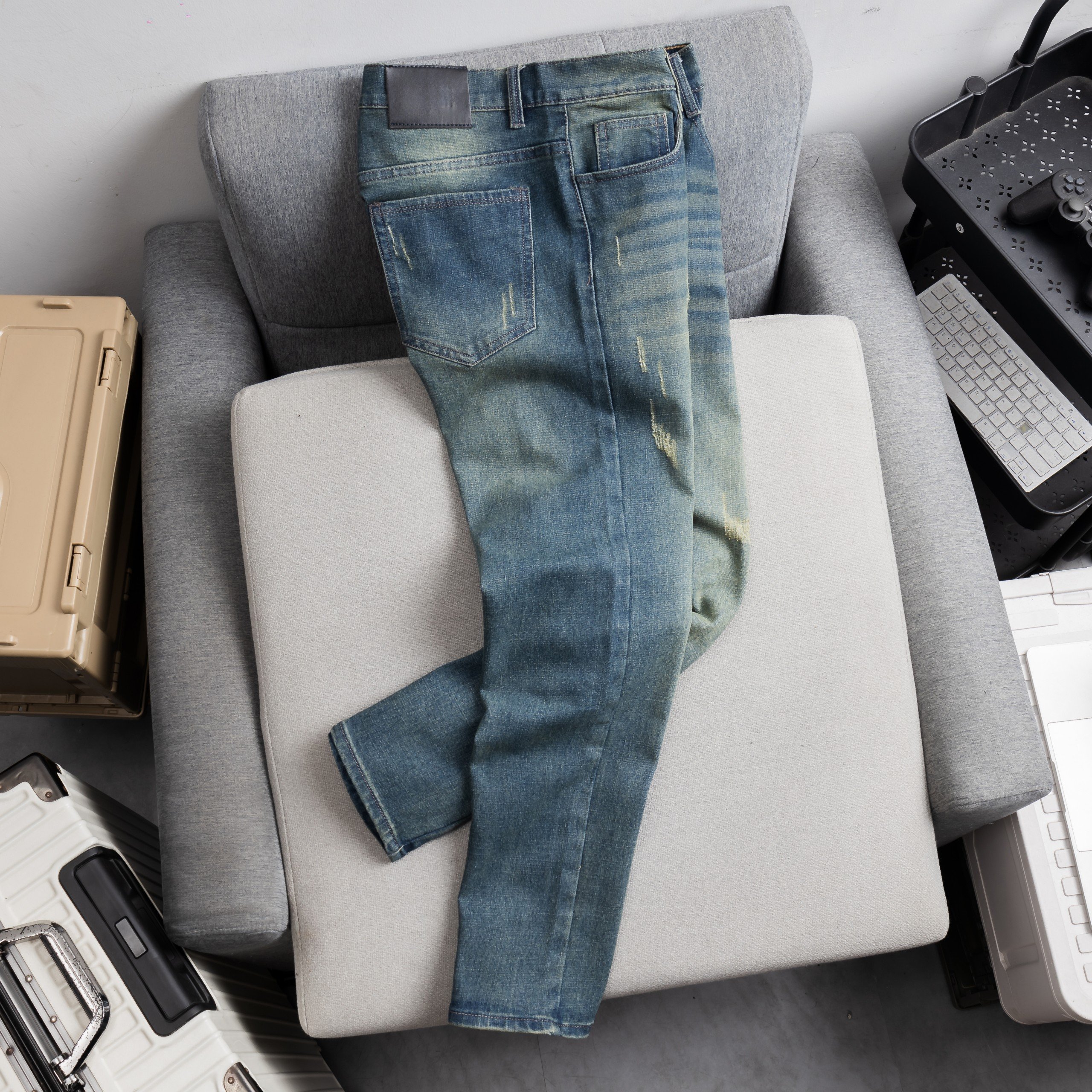 Quần Jeans nam quần bò nam co giãn tốt KGN15 nút gài khoá kéo chuẩn men hàng mới hình thật