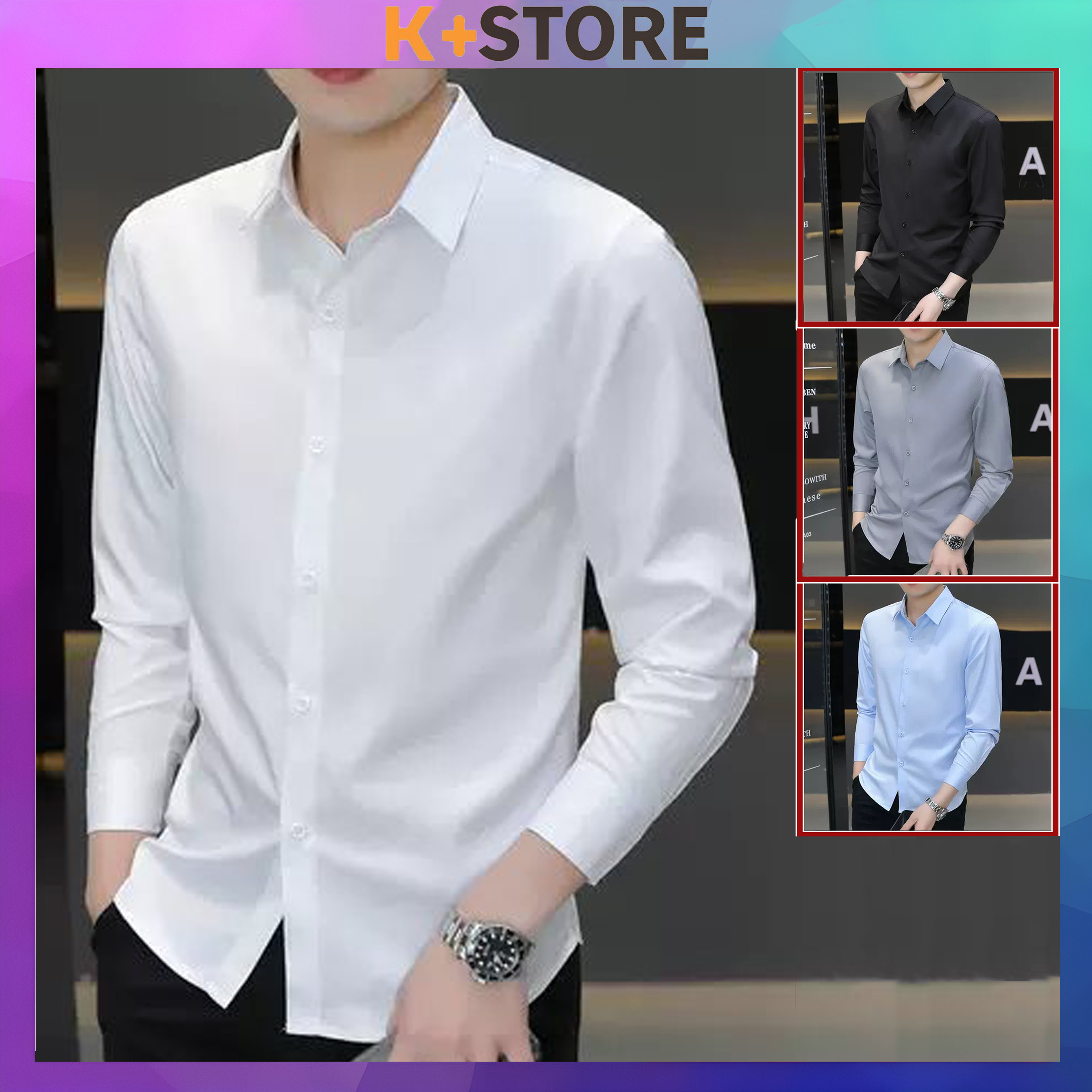 Áo sơ mi nam dài tay chất Cotton lụa chống nhăn bảng màu basic dễ phối Menswear