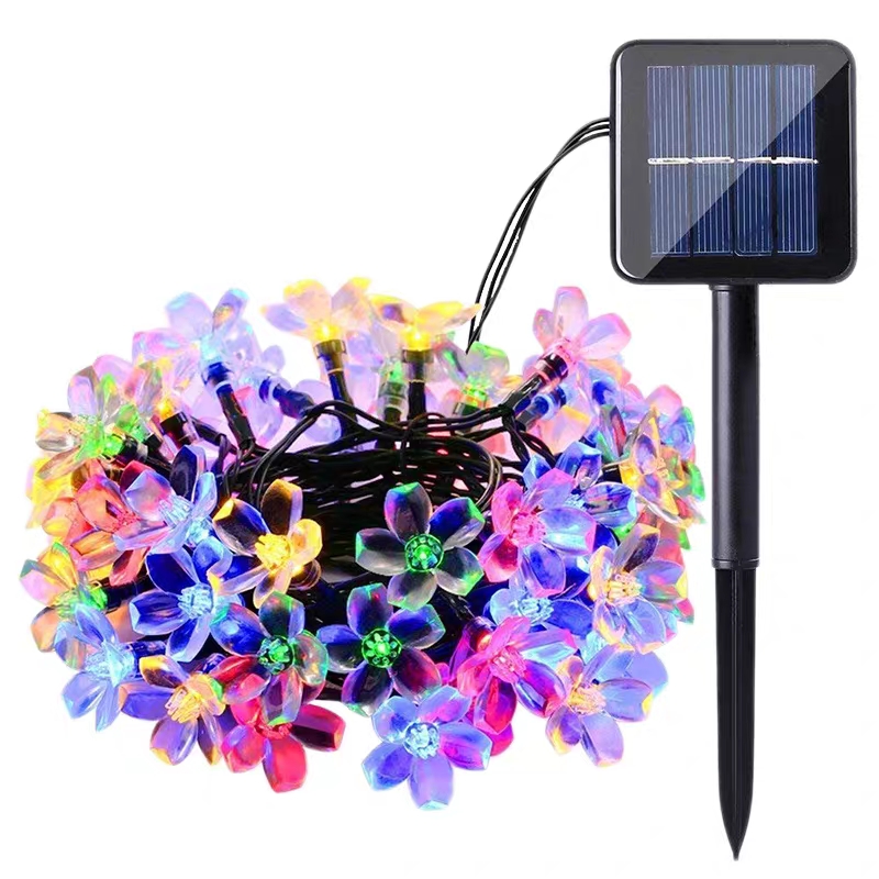 Dây đèn led sử dụng năng lượng mặt trời hình bông hoa nhỏ nhiều màu sắc nhấp nháy tiện dụng trang trí trong nhà ngoài trời - INTL