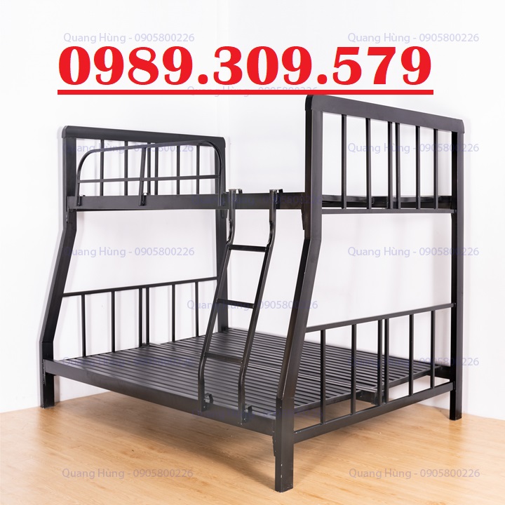 [HCM]GIƯỜNG TẦNG SẮT 2 TẦNG SẮT HỘP 4X8 CHẮC CHẮN NGANG 1M4/1M6 MÀU ĐEN