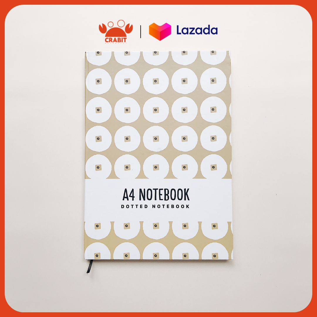 Sổ tay A4 Crabit - Dotted Notebook - Đồng xu nâu