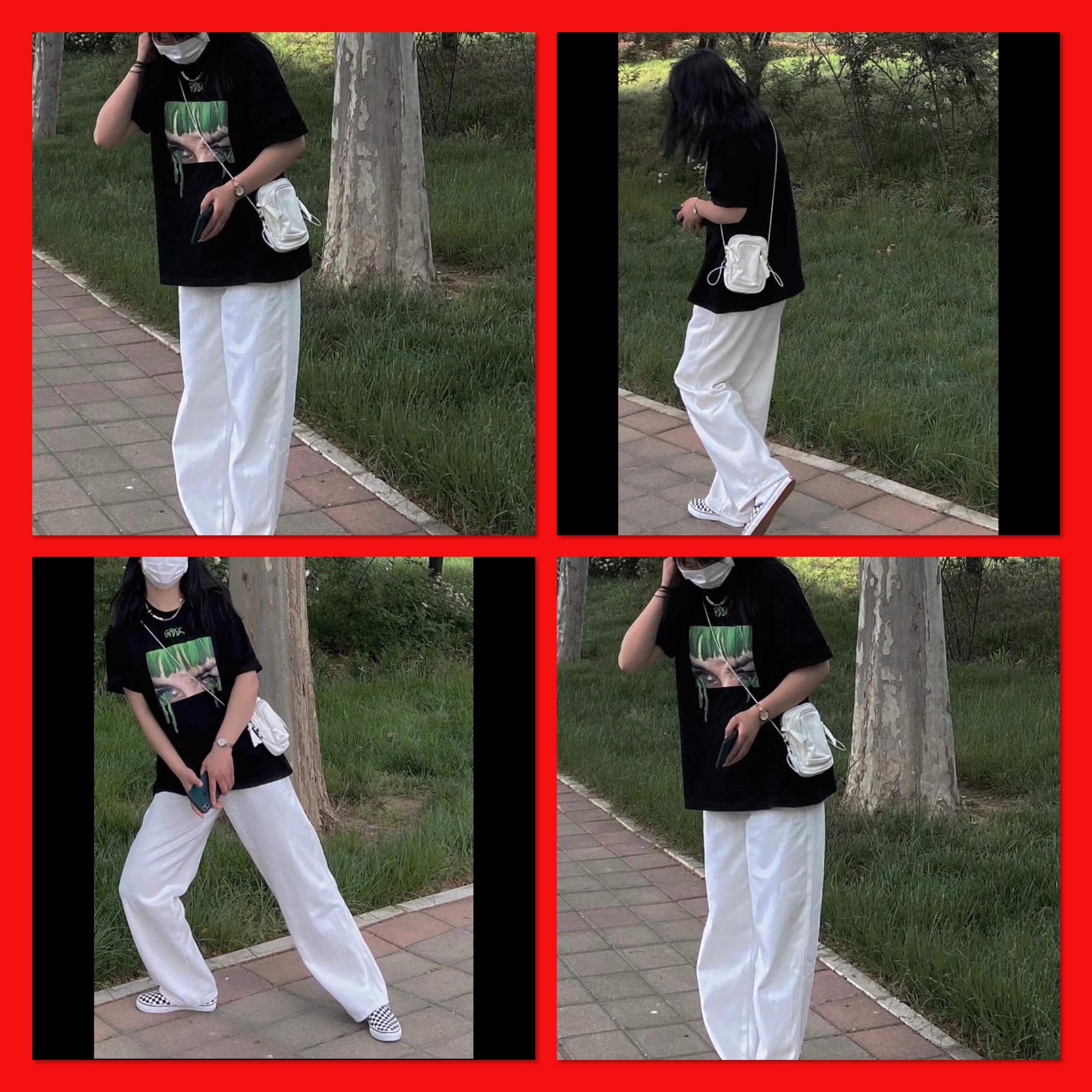 Bộ Thun Billie Culottes trắng Nữ [FREESHIP] 🌸 Set áo phông tay lỡ kèm quần suông ống rộng form oversize Ulzzang 🌸