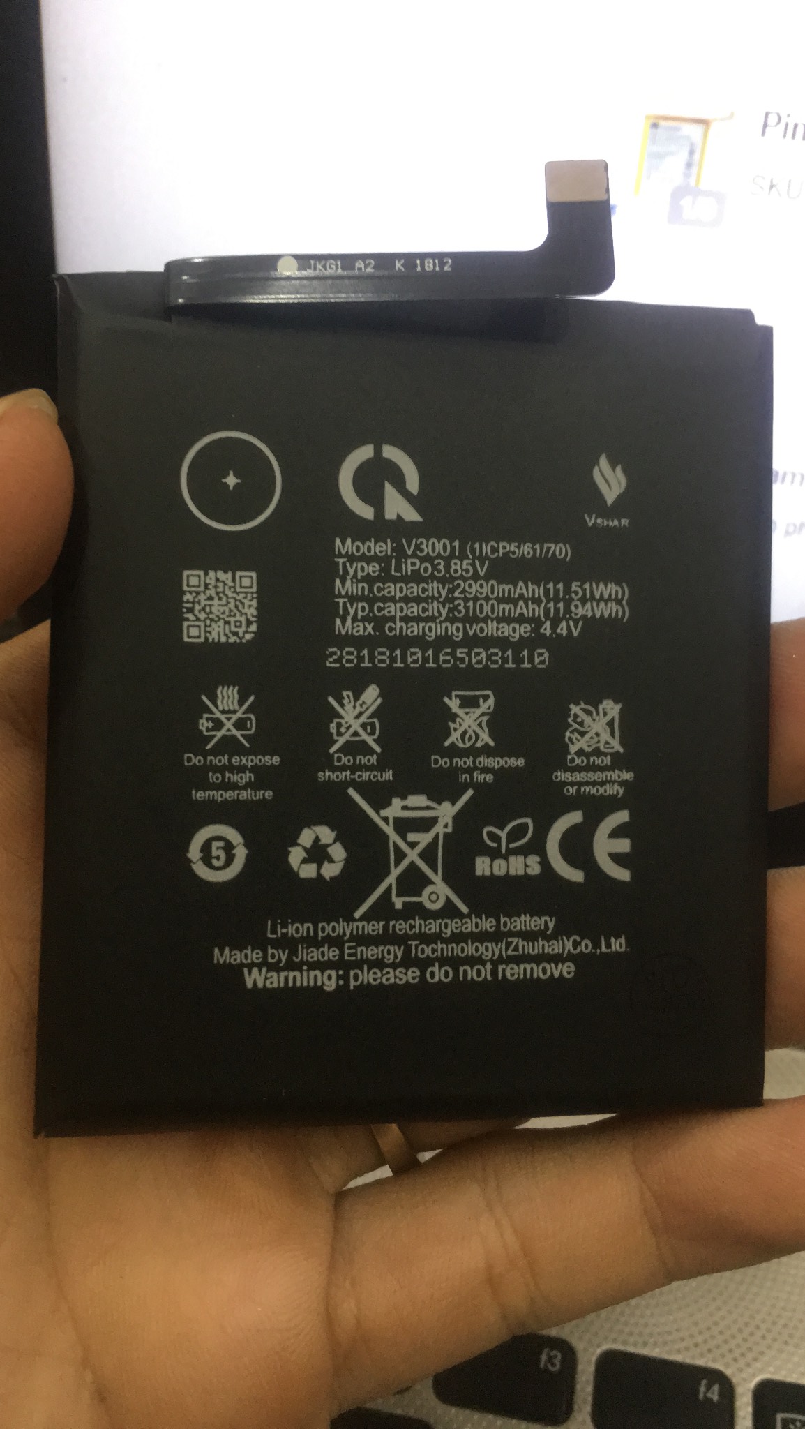 Pin thay thế cho vsmart active 1 pq6001