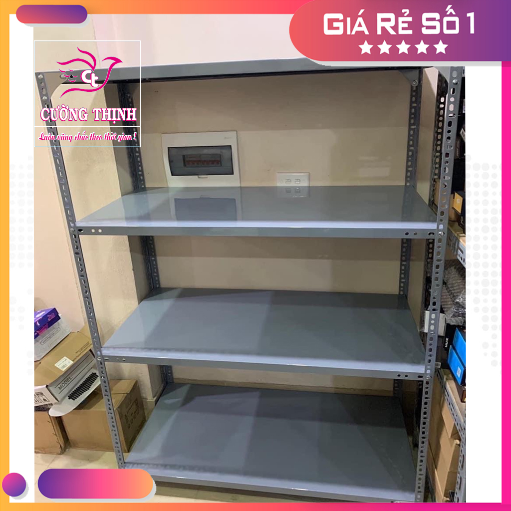 Kệ sắt đa năng 4 tầng, cao 1m5 x dài 1m2 x rộng 60cm, kệ chứa hàng hoá, trọng tải 100kg/ tầng