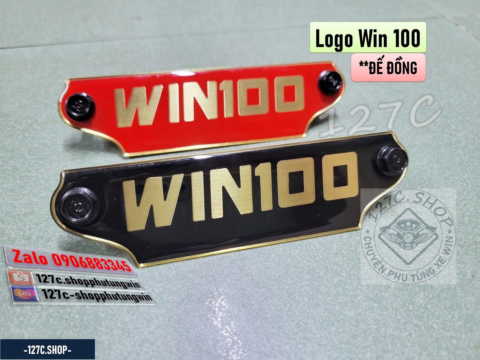 Logo chữ win 100 đế đồng