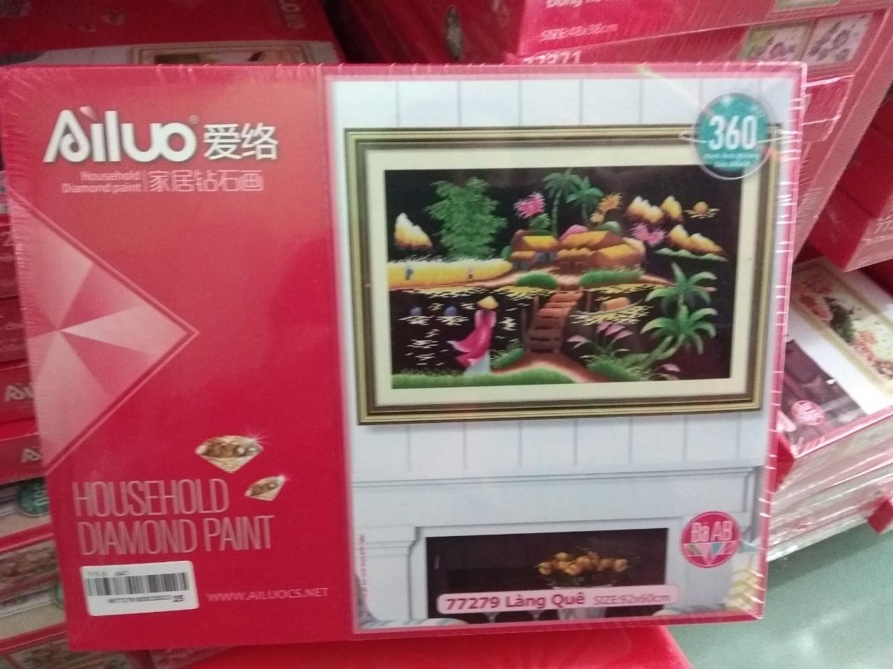 Tranh đính đá làng quê 77279