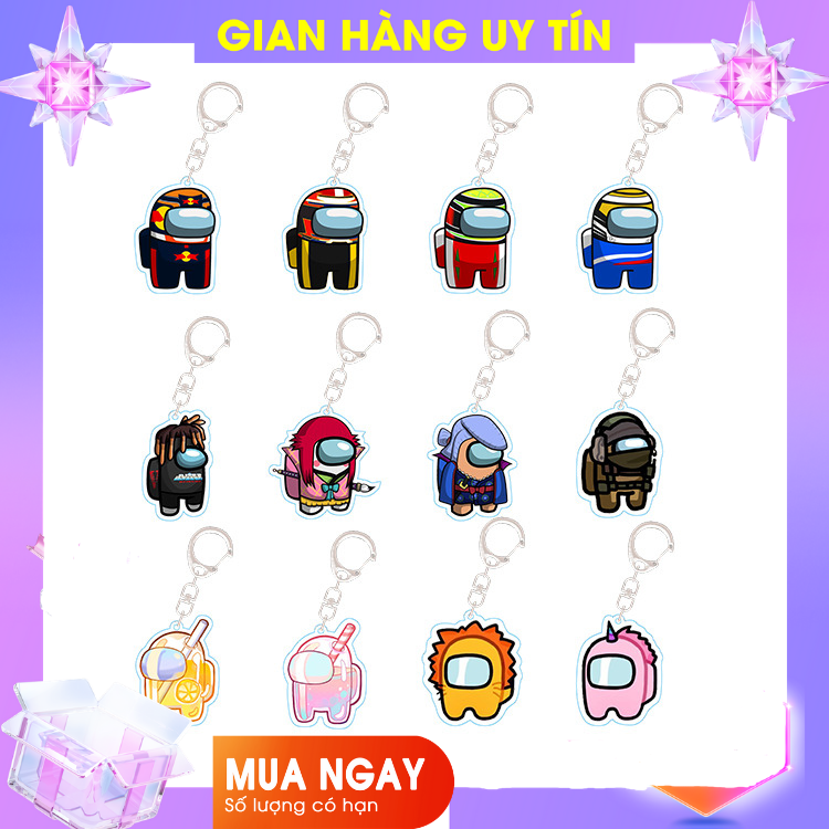 [MỚI] 1 móc khóa Among Us mica cao cấp nhiều mẫu để lựa chọn