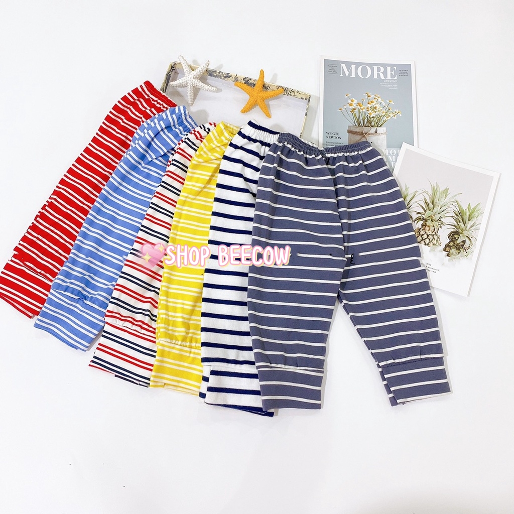 Lẻ 1 cái | Quần dài kẻ sọc ngang co giãn cực thoải mái cho bé yêu 7-16kg KISS PLAZA
