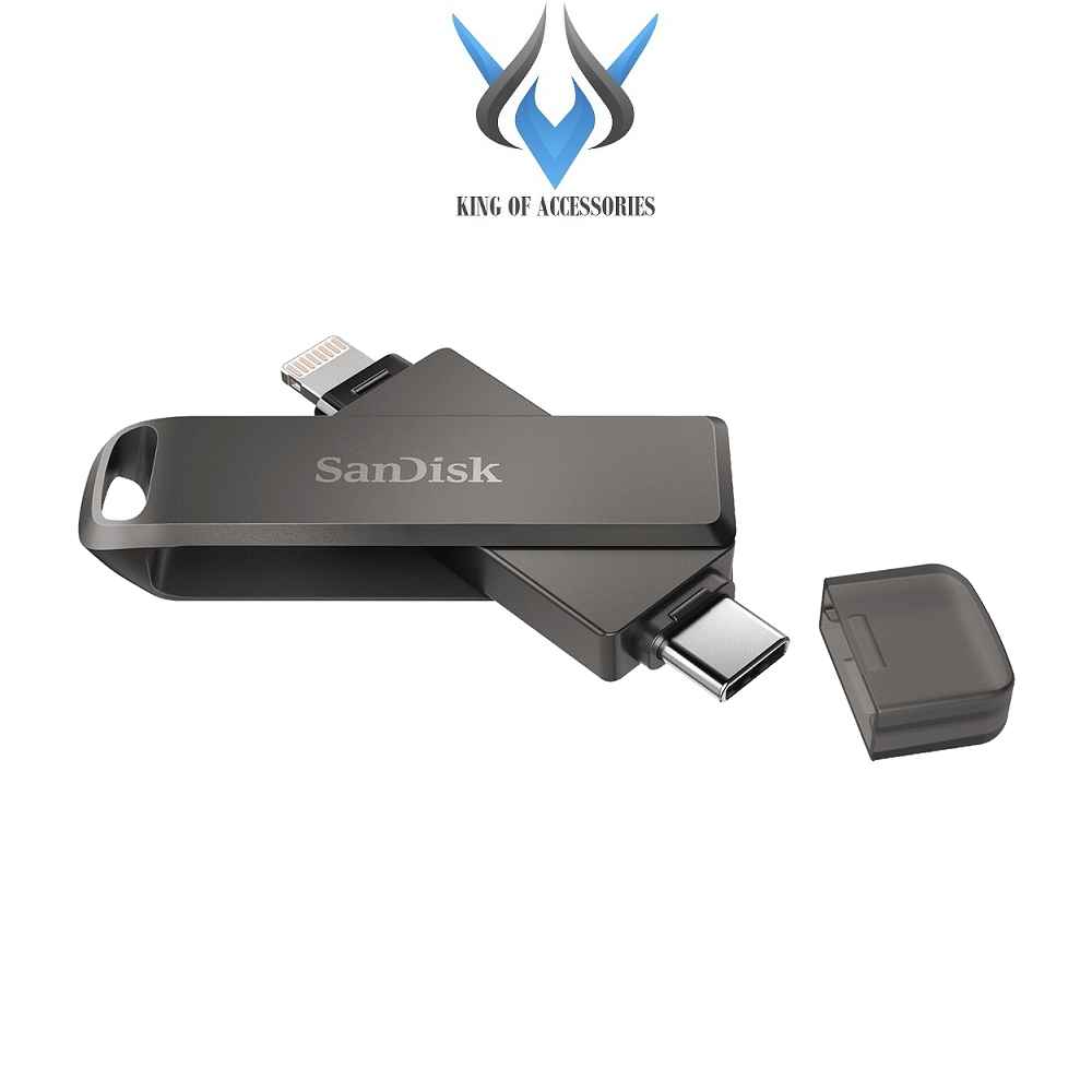 USB 3.1 OTG SanDisk iXpand 2 đầu TypeC và Lightning Flash Drive Luxe 256GB / 128GB / 64GB (Xám) - Nhất Tín Computer