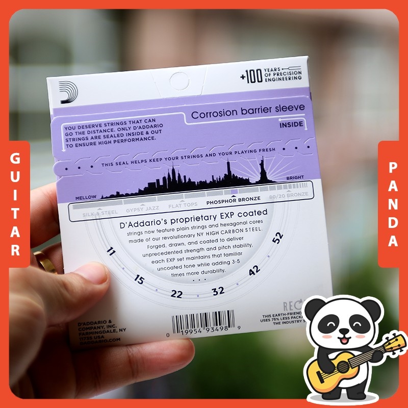 Dây đàn guitar acoustic d'addario exp26 size 11 guitar panda