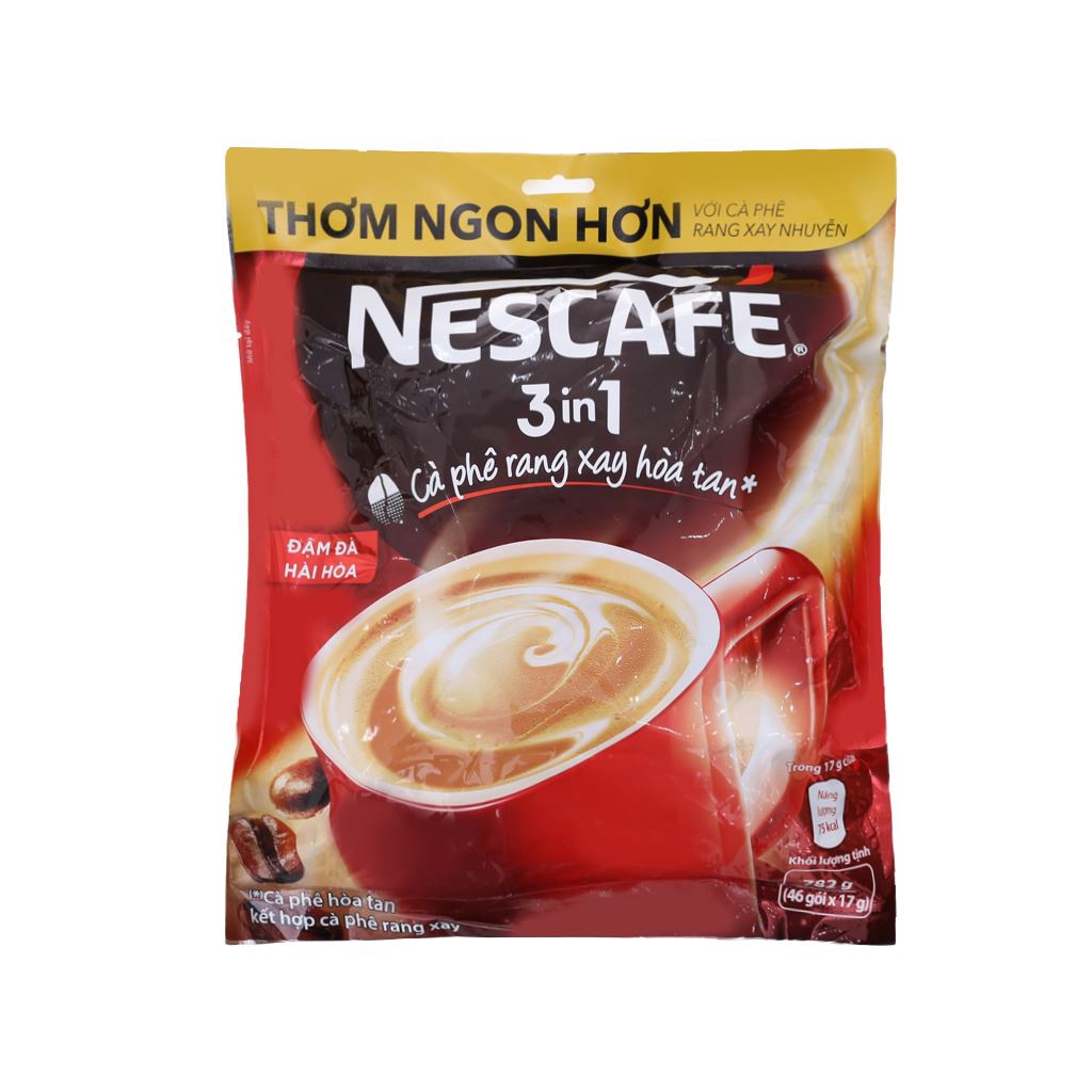 Cà phê rang xay hòa tan nescafé 3 in 1 bịch 46 gói