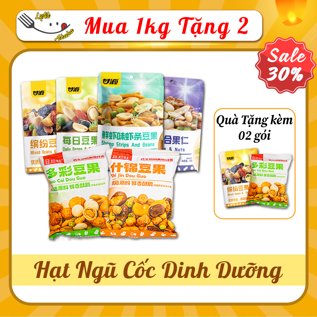[1Kg TẶNG 2] Hạt Dinh Dưỡng Đậu Mix 7 Loại Tẩm Vị Sấy Giòn 4 Vị, hạt mix trái cây sấy, ngũ cốc mix hạt dinh dưỡng tẩm vị nội địa trung food