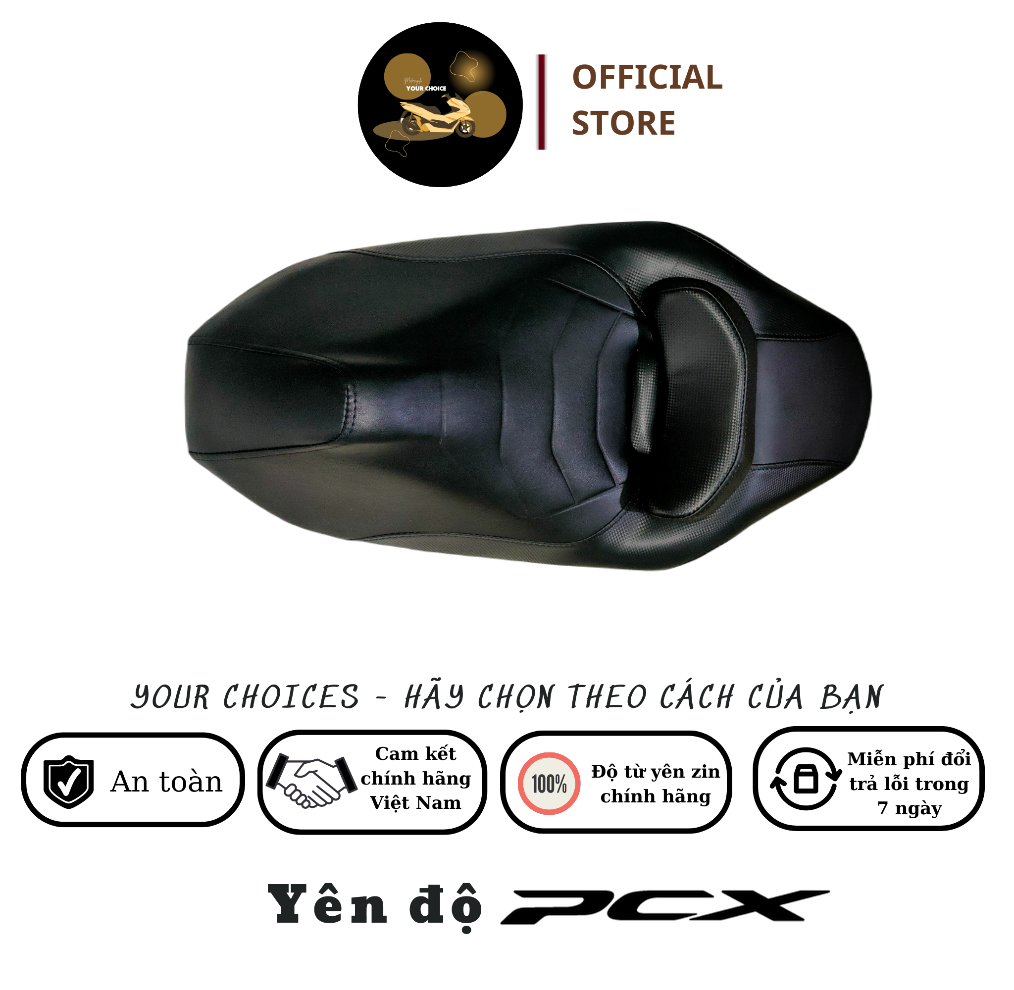 Yên độ pcx 2013 đến 2023 đen bóng đẳng cấp