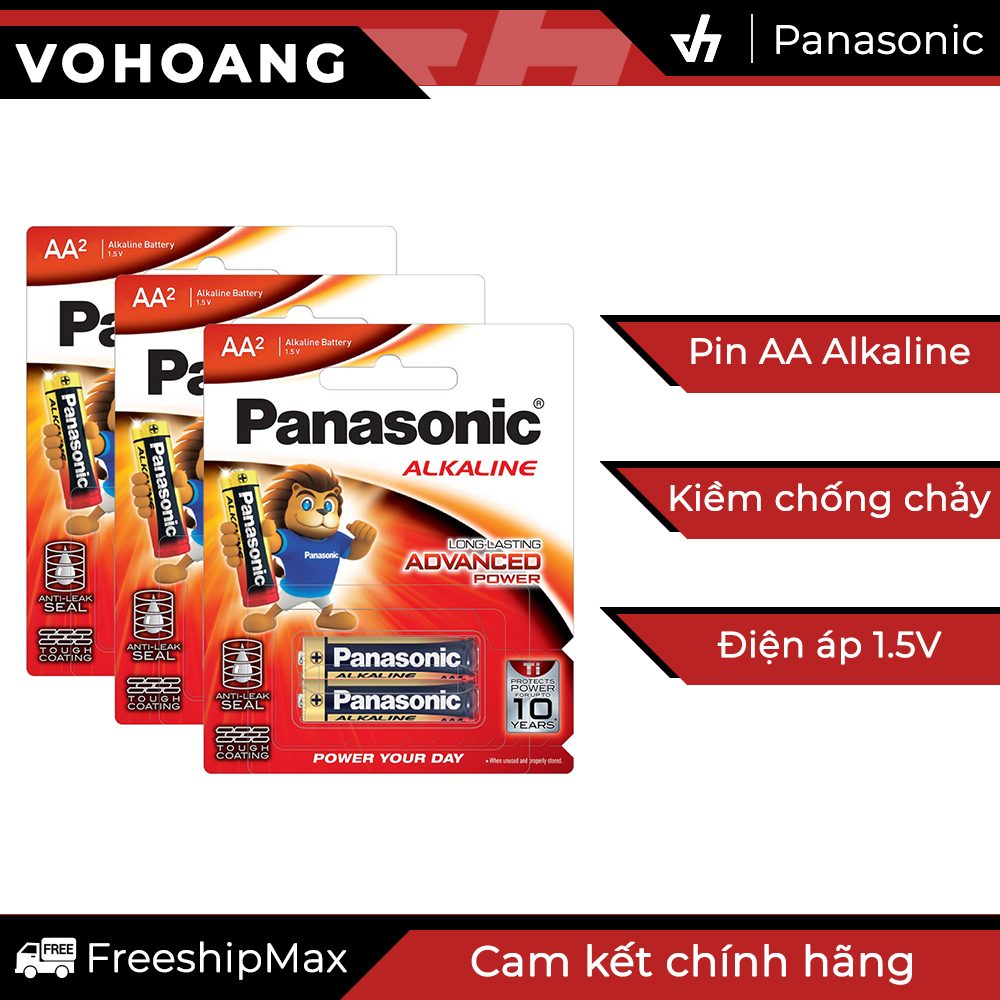 6 pin AA Alkaline Panasonic LR6T - Pin kiềm pin tiểu chống chảy dung lượng lớn