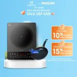 [QUÀ TẶNG HẤP DẪN - SLCH] Bếp từ đơn Philips HD5850/90 | 10 chế độ| 2000W - Hàng Chính Hãng